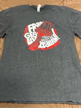 Gray Graphic women’s  T-Shirt with Red & White Design